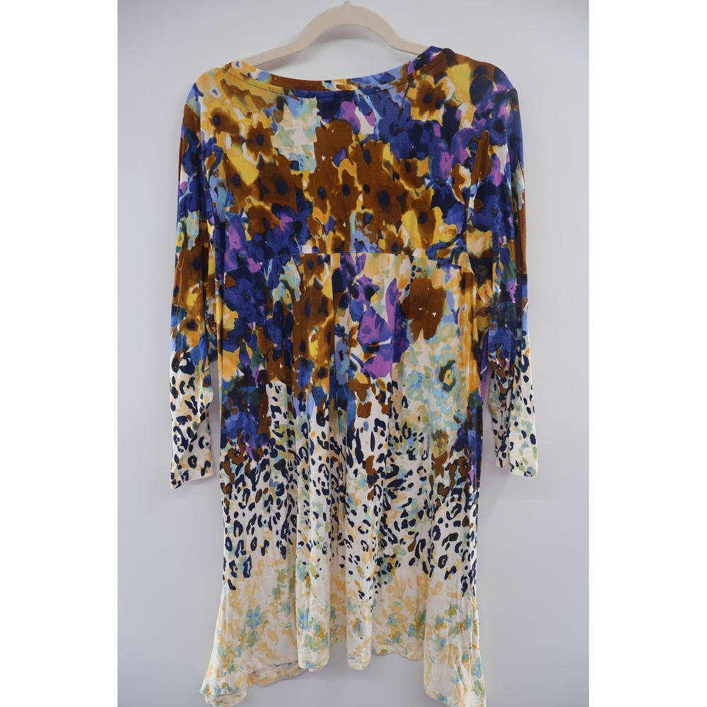 LOGO Lori Goldstein 2X Floral Tunic Top Rayon‎ Spandex Pockets Plus - Picture 5 of 5